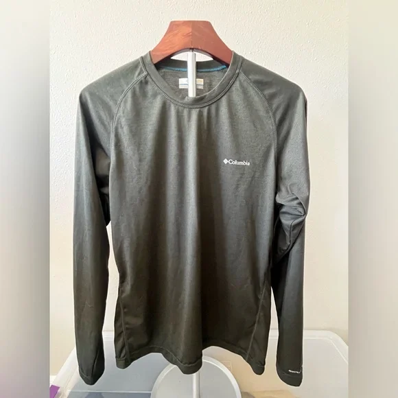 Columbia Gray/Green Long Sleeve Performance Tee - Small - Picture 1 of 4